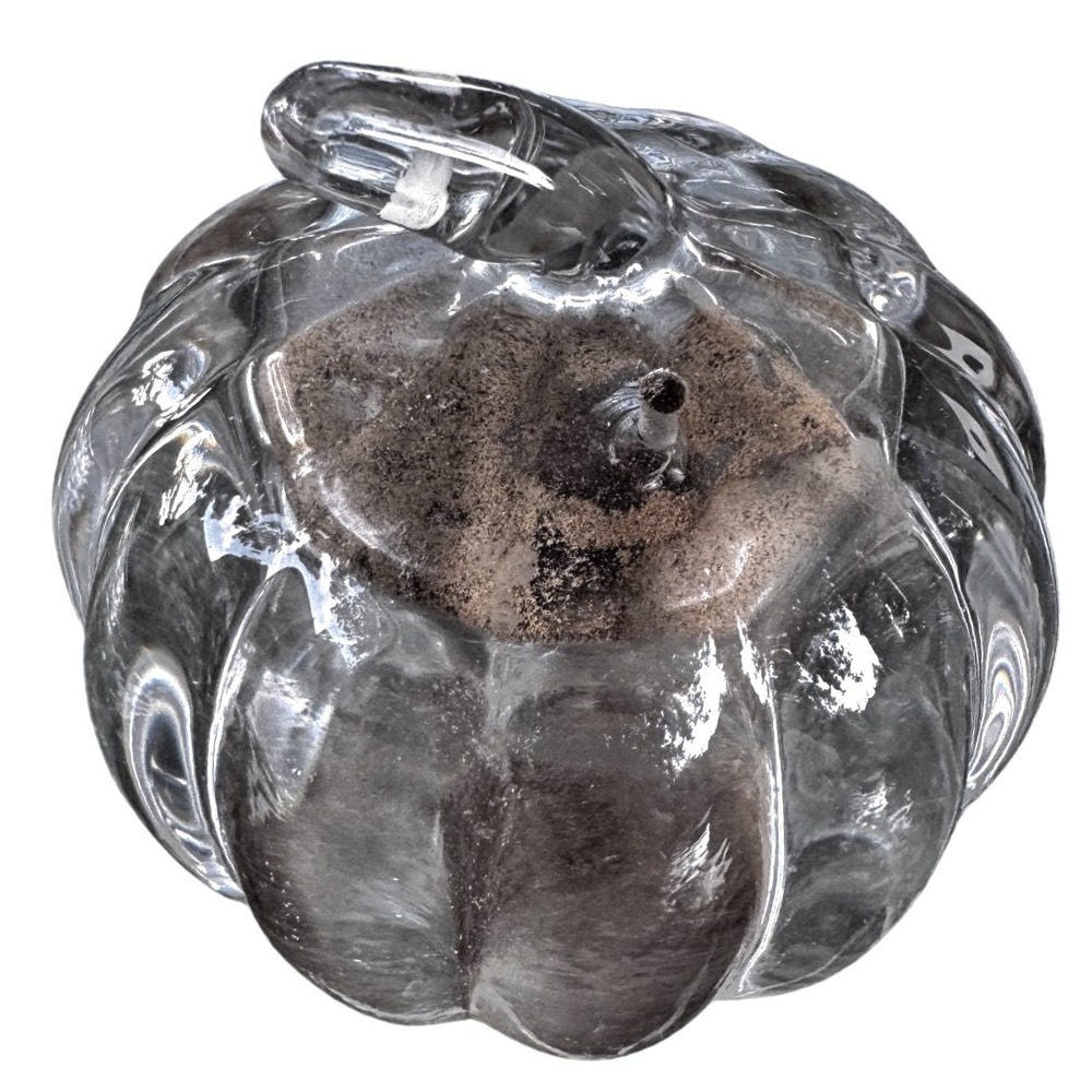 VTG Clear Glass‎ Pumpkin Large Pepper Shaker Decor Table Centerpiece Fall Decor